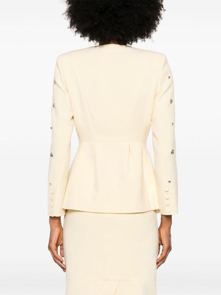 Neutral Milo Crystal-embellished Jacket