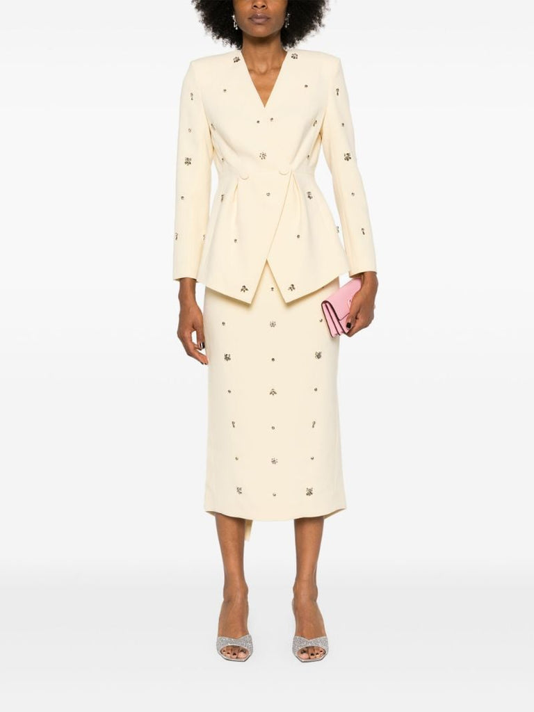 Neutral Milo Crystal-embellished Jacket