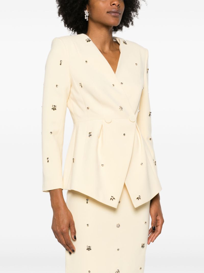 Neutral Milo Crystal-embellished Jacket