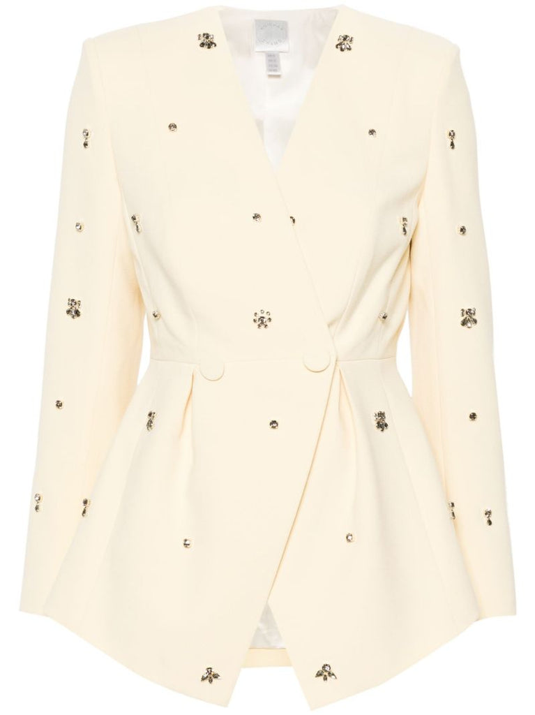 Neutral Milo Crystal-embellished Jacket