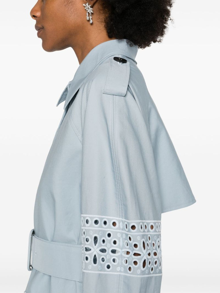Blue Cotton Midi Shirt Dress