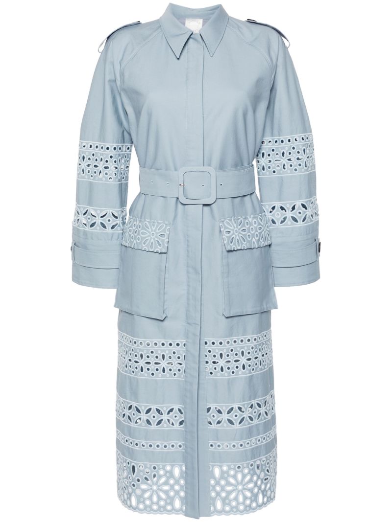 Blue Cotton Midi Shirt Dress