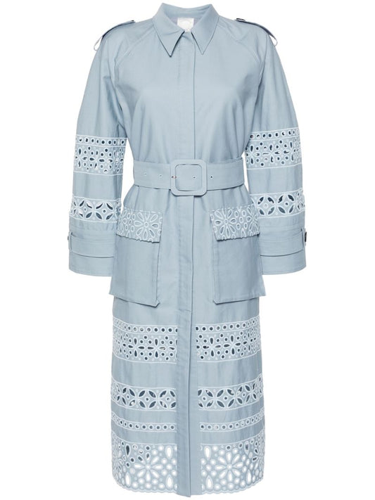 Blue Cotton Midi Shirt Dress