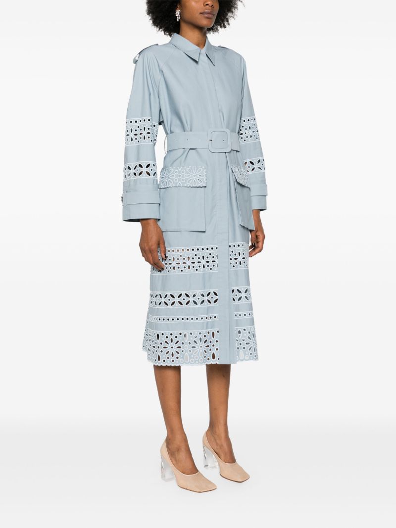 Blue Cotton Midi Shirt Dress