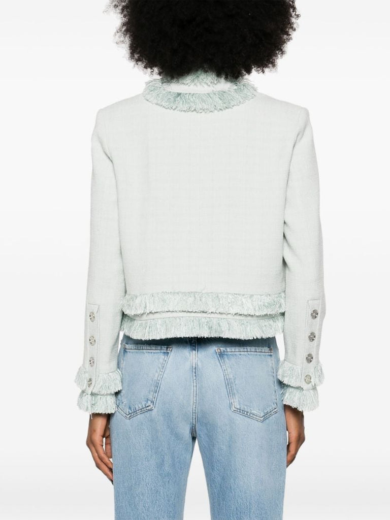 Green Fringed Tweed Jacket