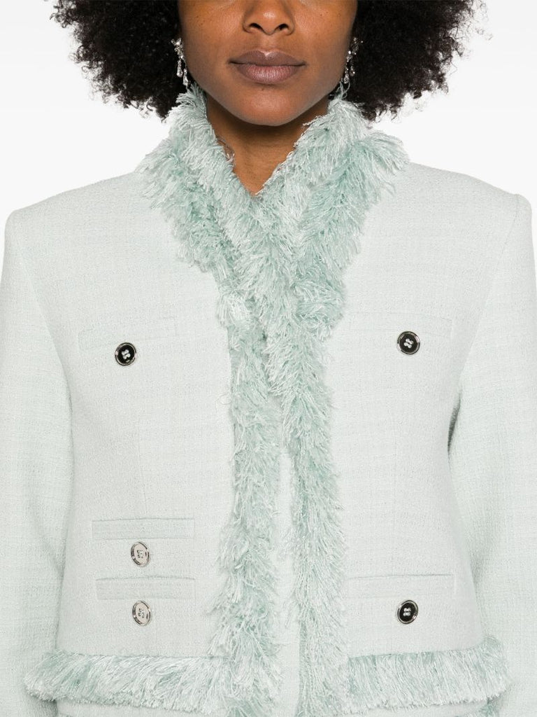 Green Fringed Tweed Jacket