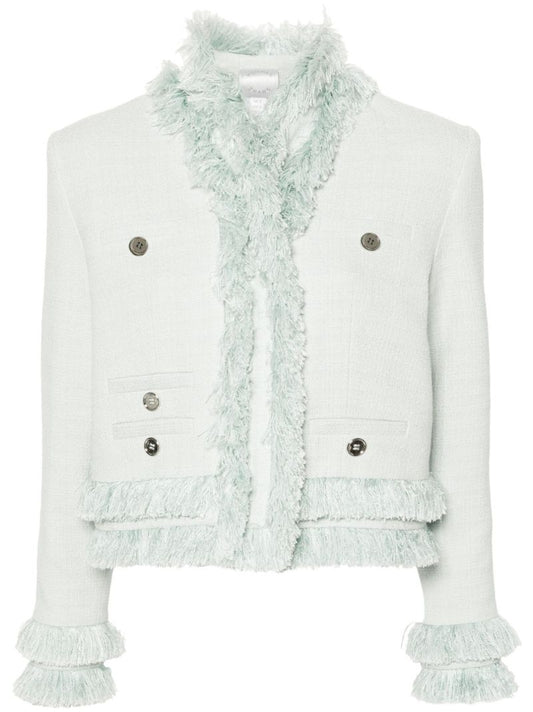 Green Fringed Tweed Jacket