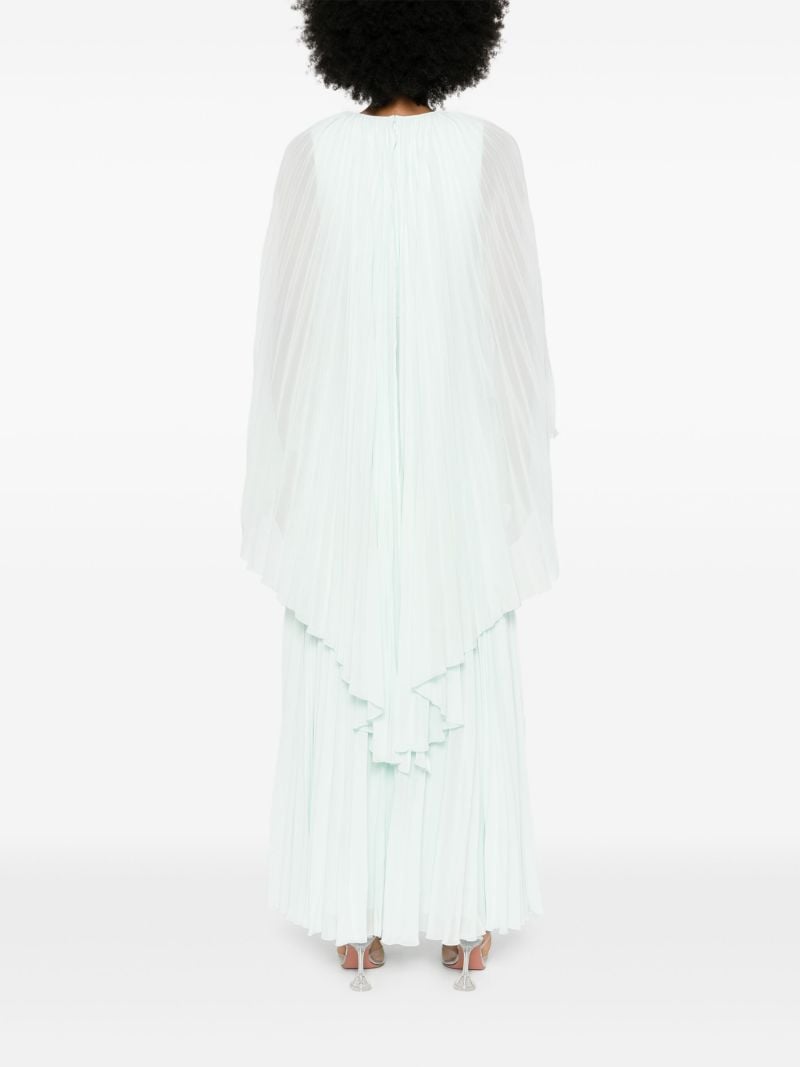 Green PlissÃ_x0083_Â© Cape Gown