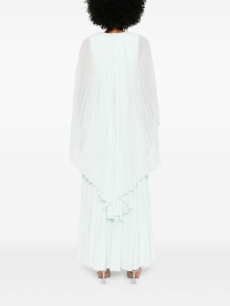 Green PlissÃ_x0083_Â© Cape Gown