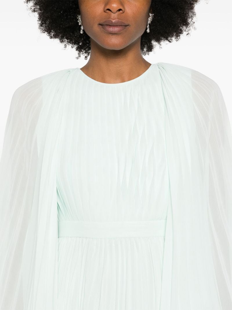 Green PlissÃ_x0083_Â© Cape Gown