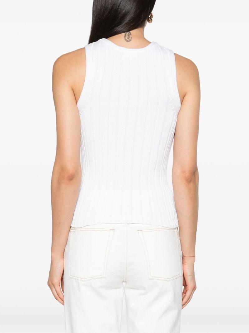 White the Manu Ribbed Tank Top