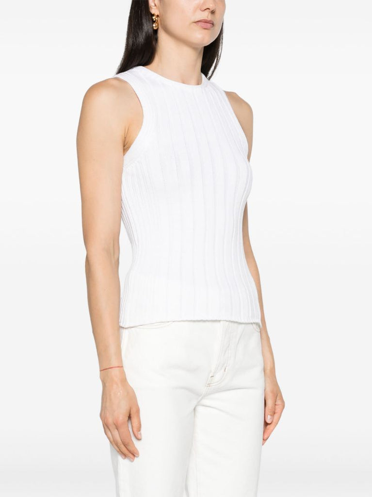 White the Manu Ribbed Tank Top
