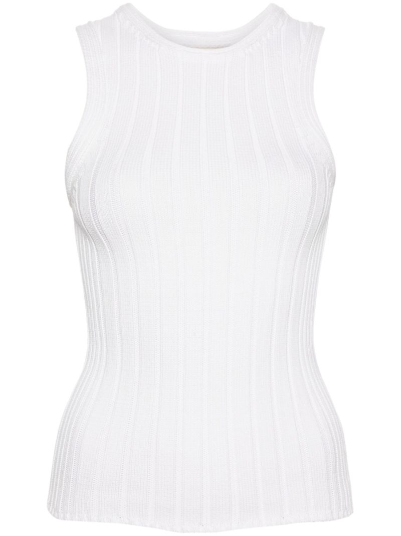 White the Manu Ribbed Tank Top