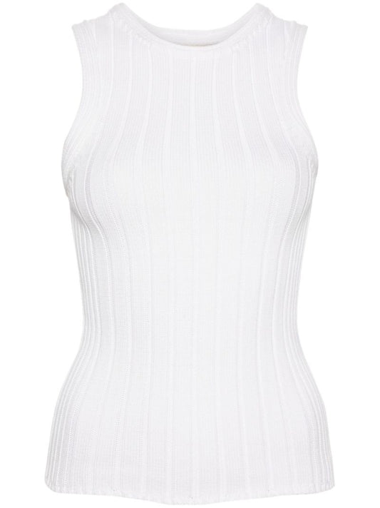 White the Manu Ribbed Tank Top