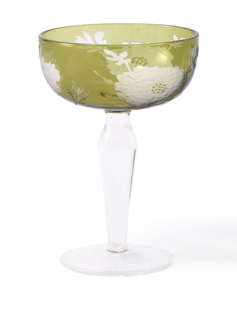 Multicolour Peony Coupe Glass Set