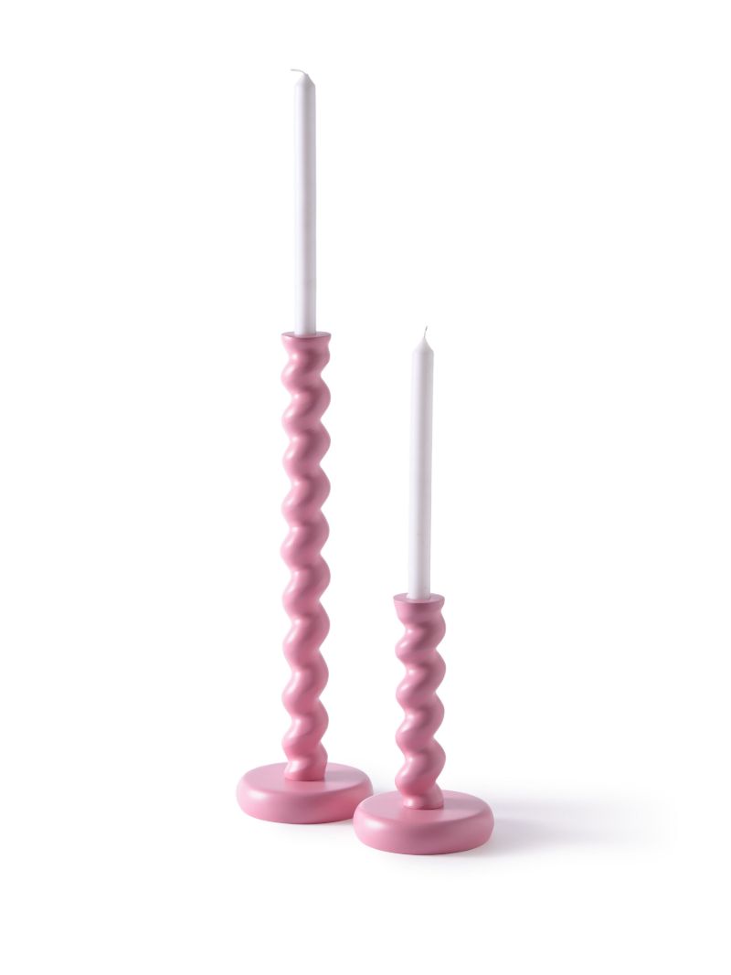 Pink Twister Candle Holder