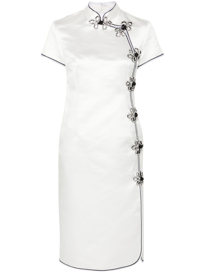 White Manon Satin Midi Dress