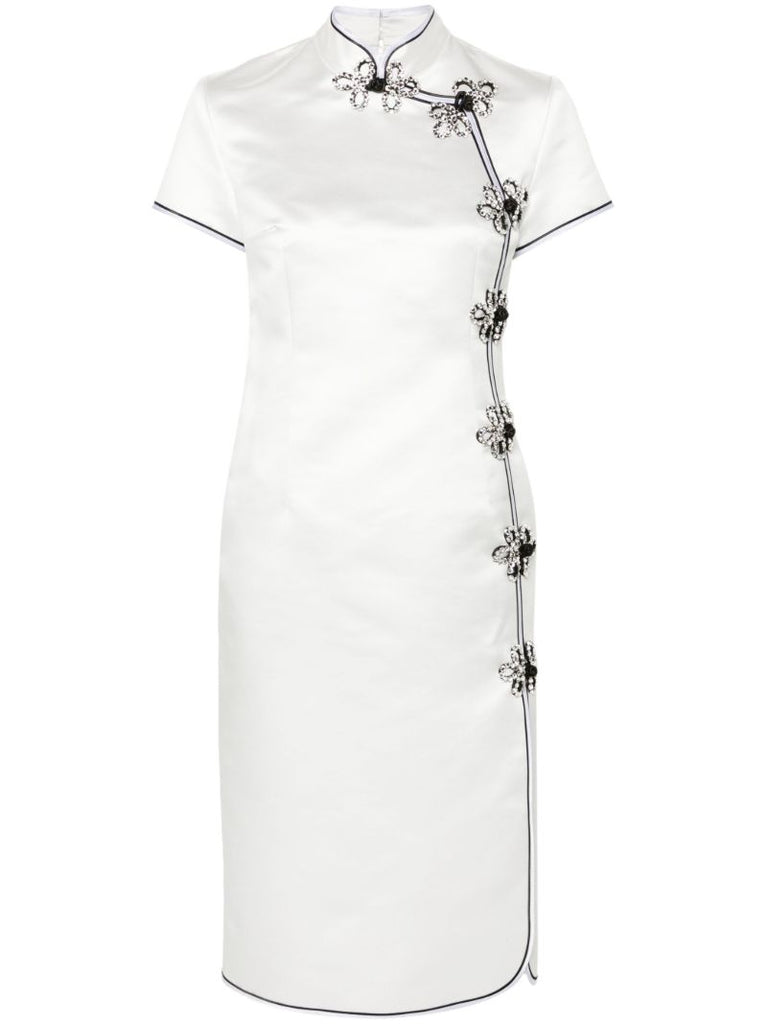 White Manon Satin Midi Dress