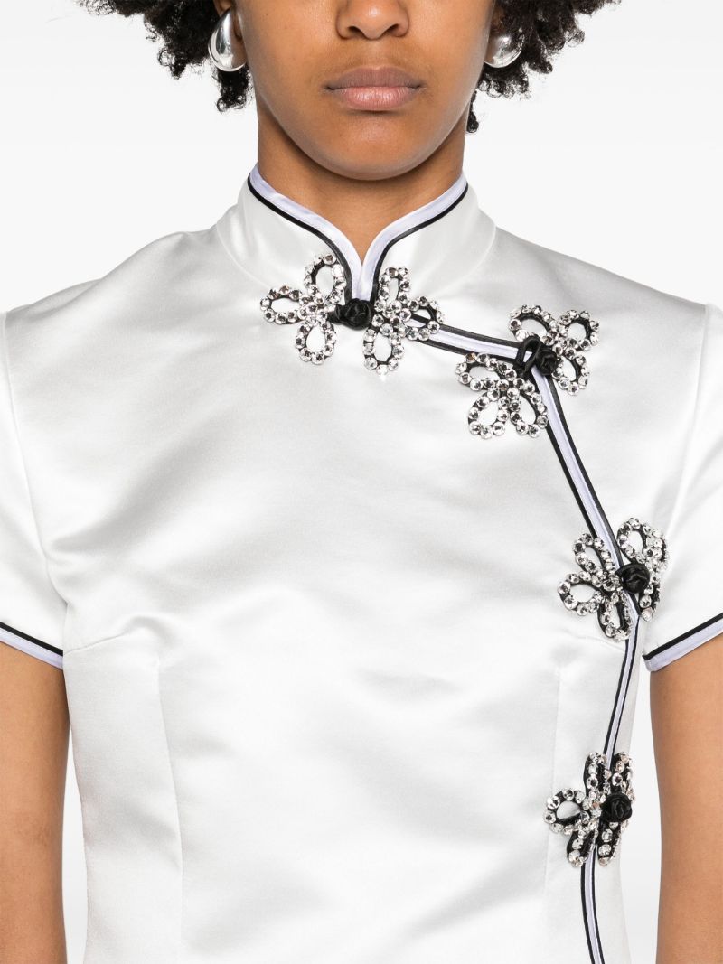 White Manon Satin Midi Dress