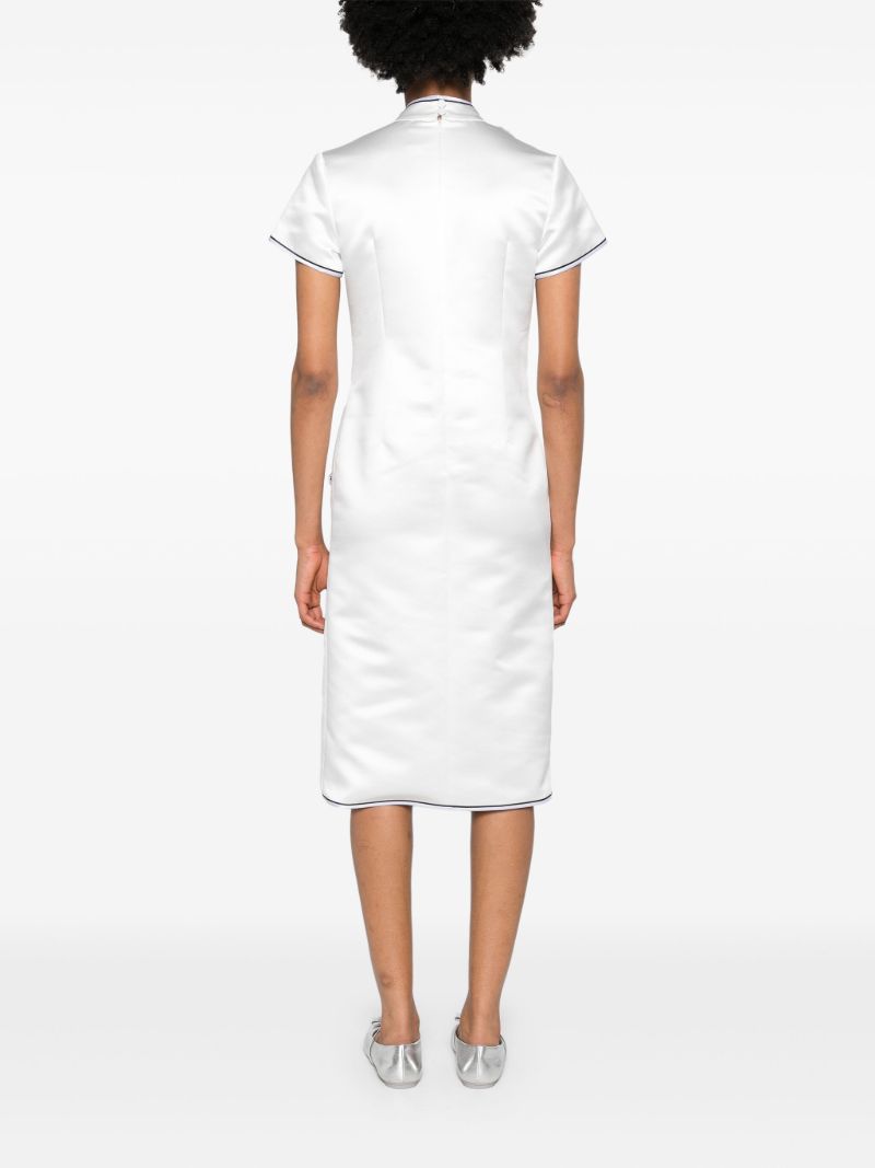 White Manon Satin Midi Dress