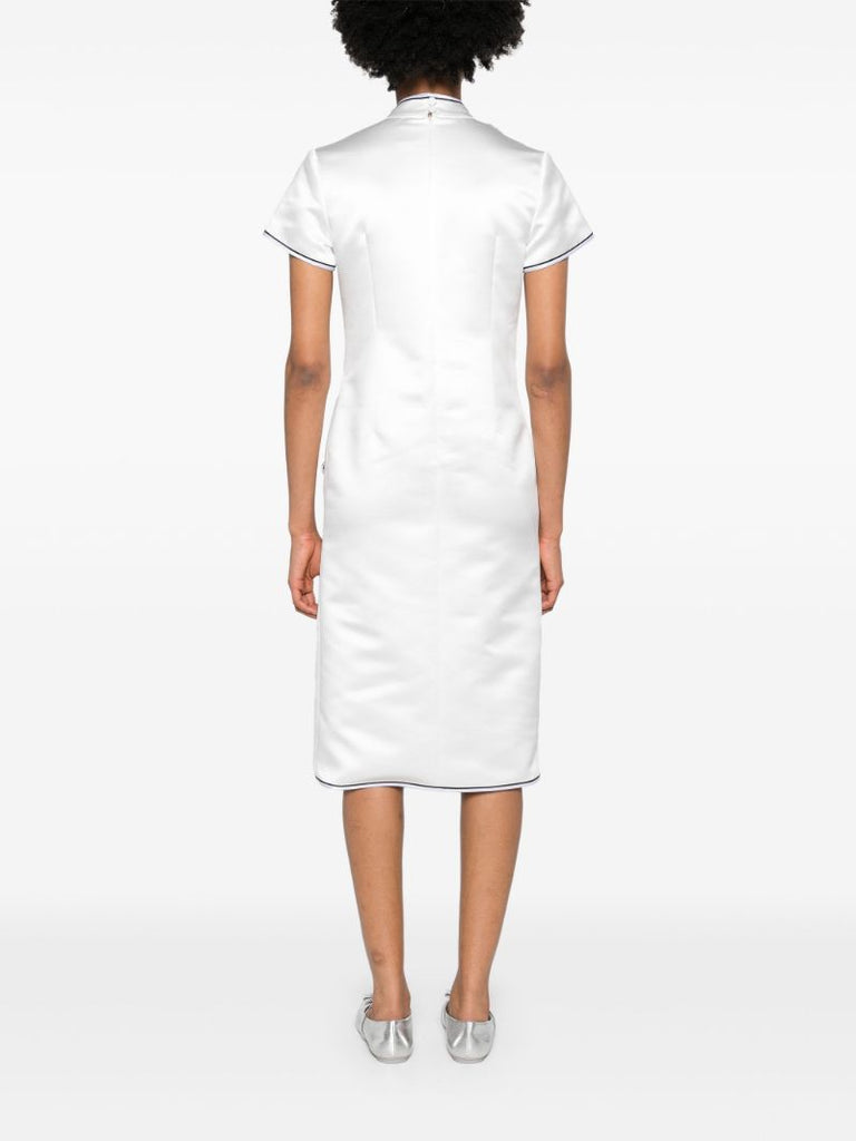 White Manon Satin Midi Dress
