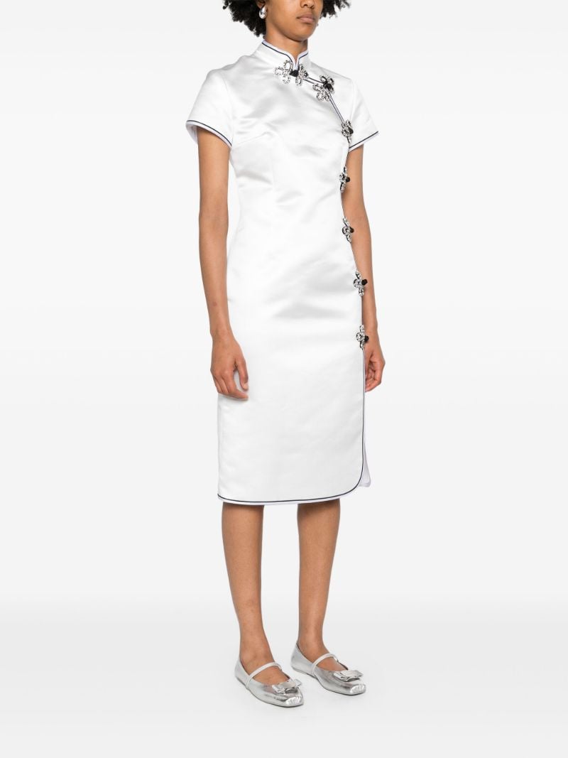 White Manon Satin Midi Dress