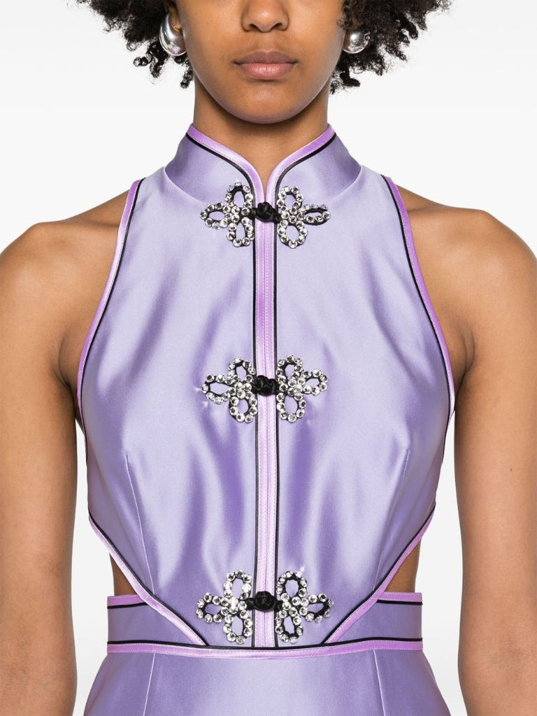 Purple Leila Satin Gown