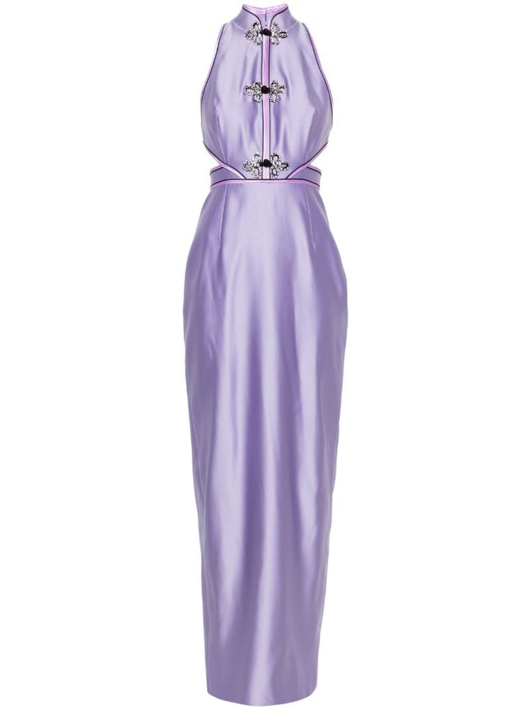 Purple Leila Satin Gown