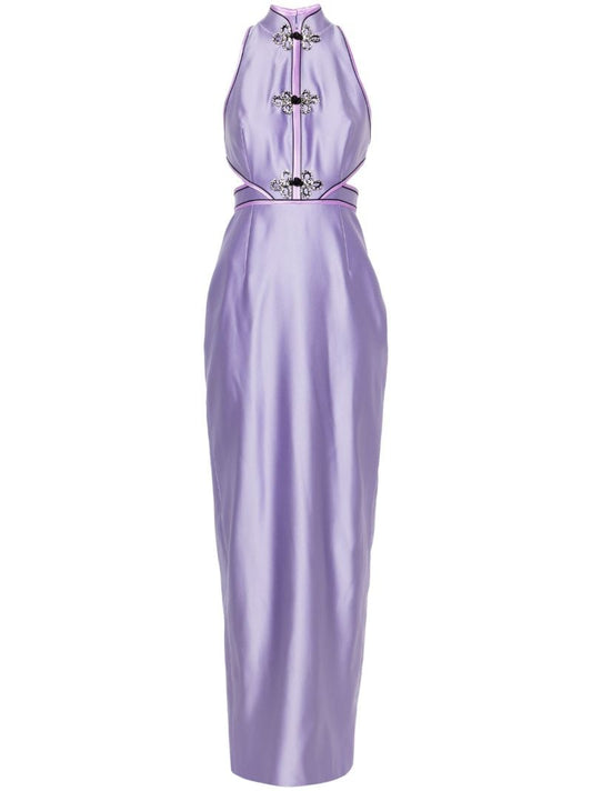 Purple Leila Satin Gown