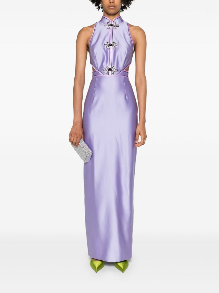 Purple Leila Satin Gown