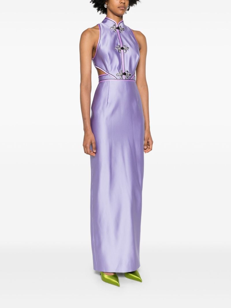 Purple Leila Satin Gown