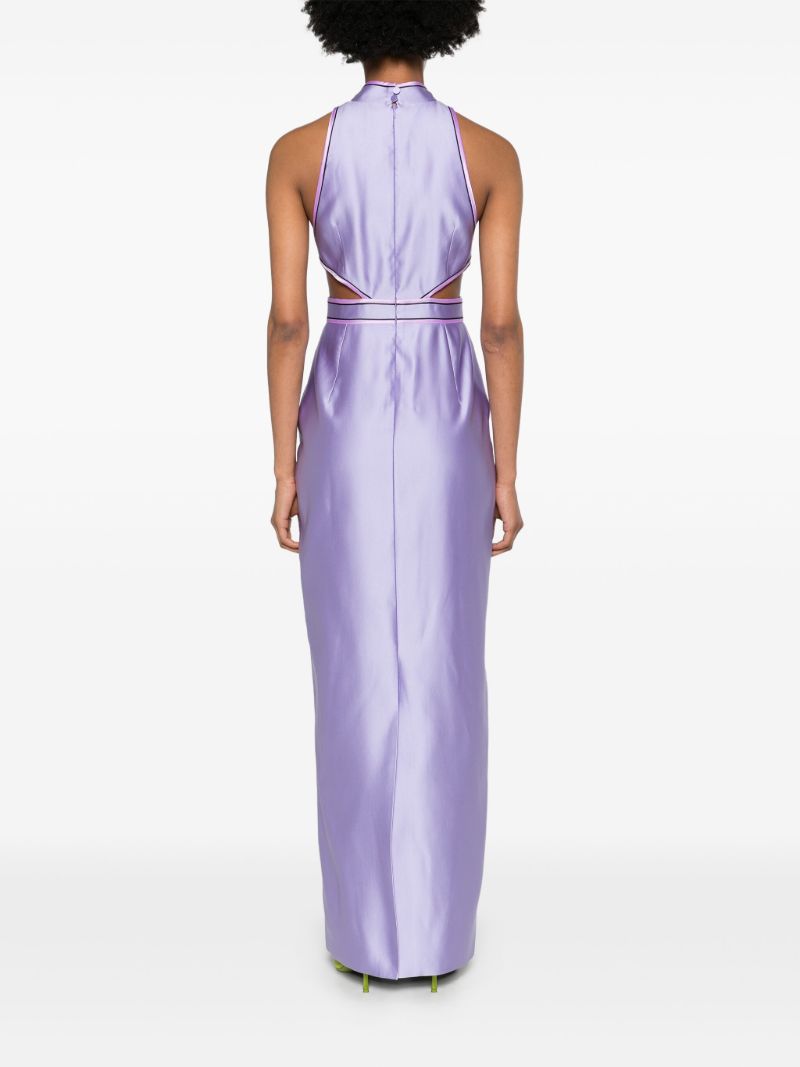Purple Leila Satin Gown