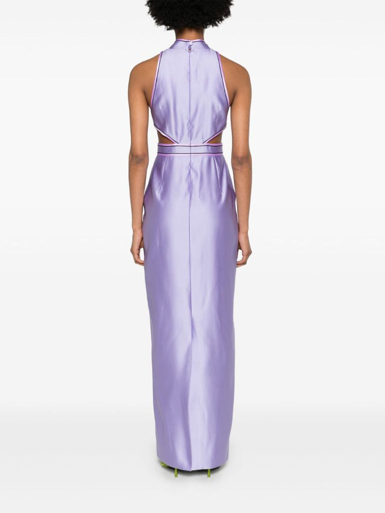 Purple Leila Satin Gown