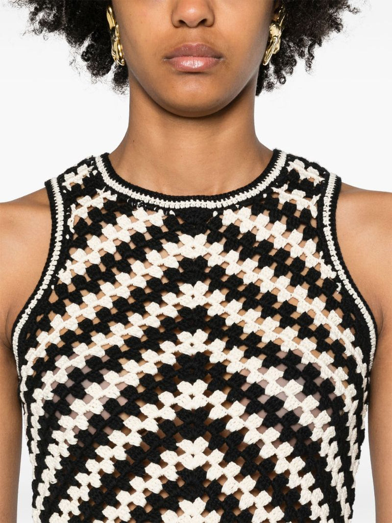 Black Halliday Hand Crochet Tank Top