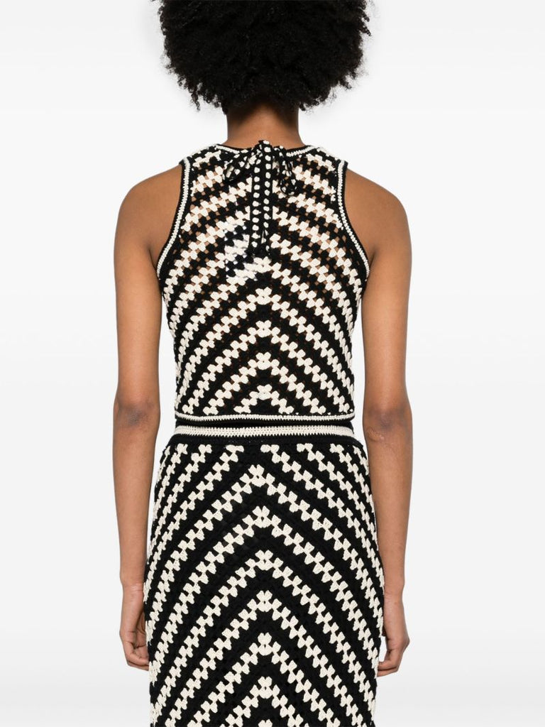Black Halliday Hand Crochet Tank Top