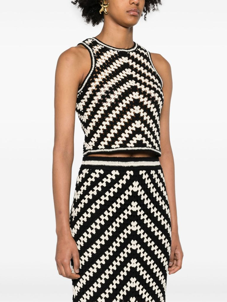 Black Halliday Hand Crochet Tank Top
