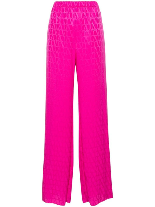Pink Toile Iconographe Silk Wide-leg Trousers