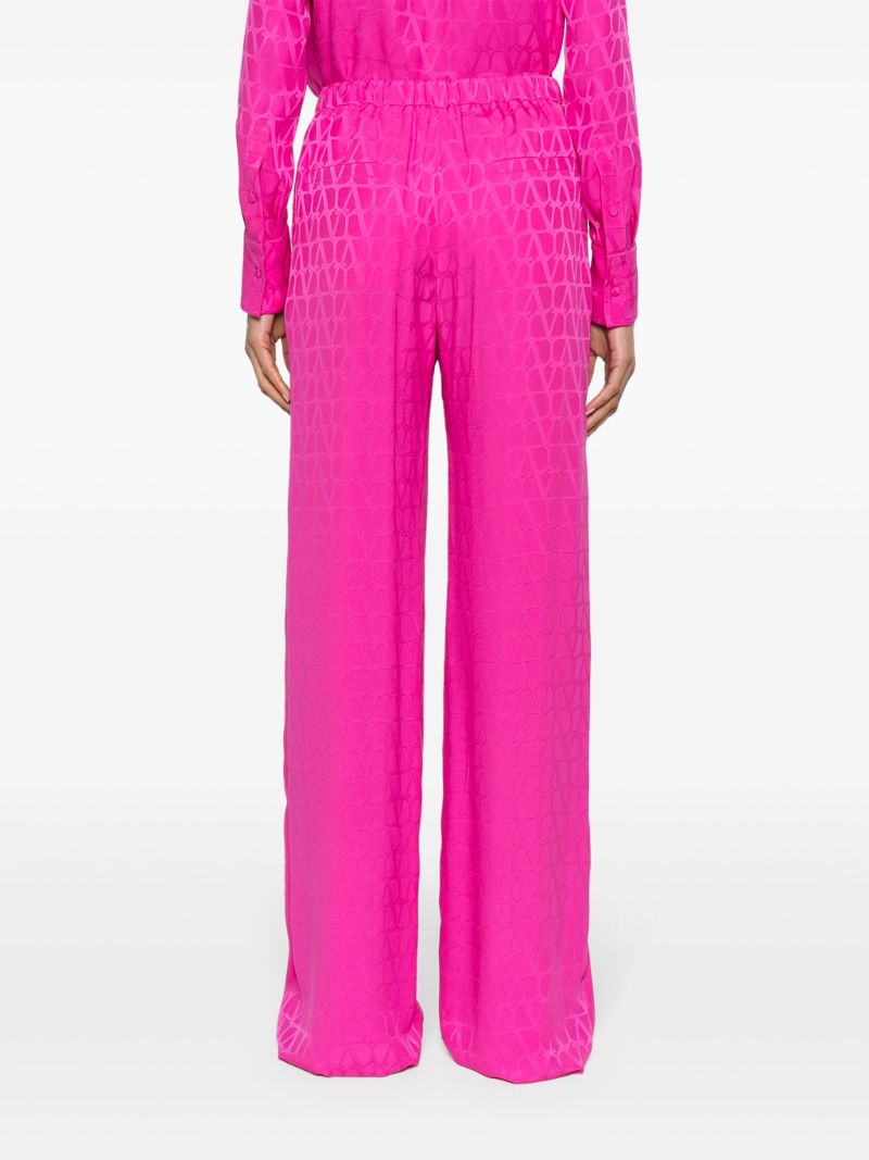 Pink Toile Iconographe Silk Wide-leg Trousers