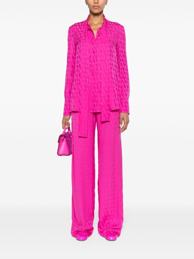 Pink Toile Iconographe Silk Wide-leg Trousers