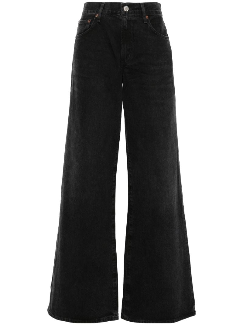Black Clara Low-rise Wide-leg Jeans