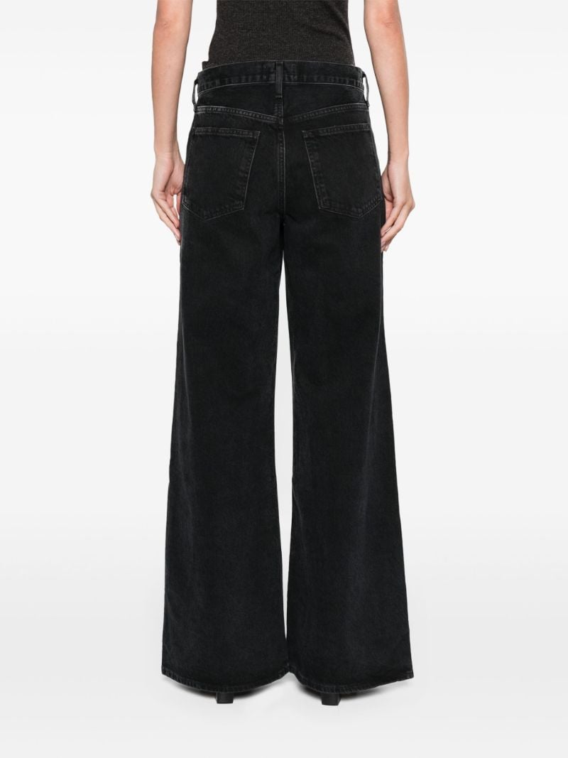 Black Clara Low-rise Wide-leg Jeans