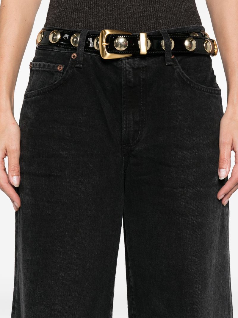 Black Clara Low-rise Wide-leg Jeans