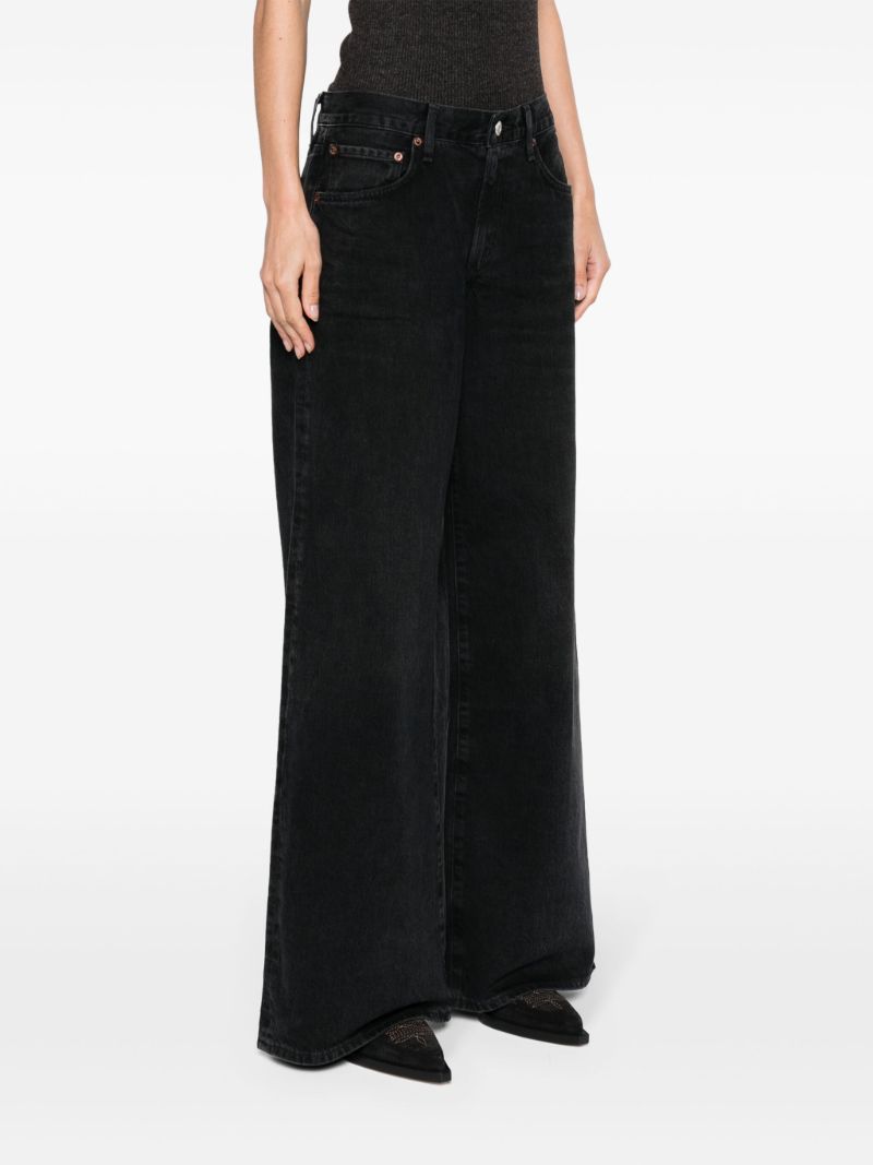 Black Clara Low-rise Wide-leg Jeans