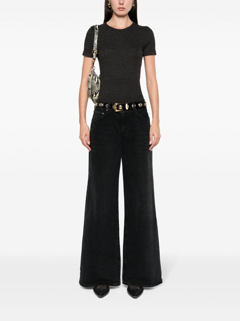 Black Clara Low-rise Wide-leg Jeans