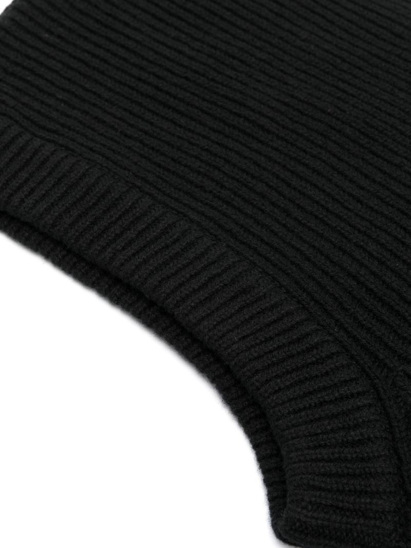 Black Ribbed Knit Beanie