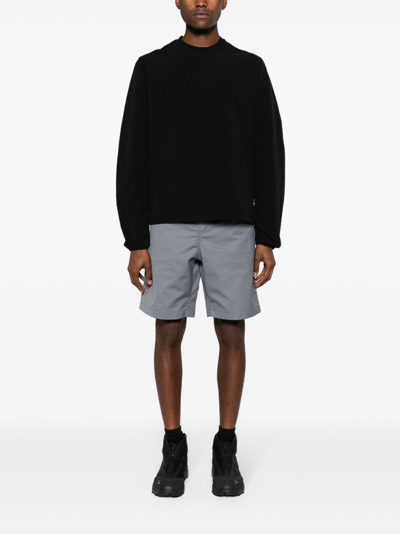 Grey Folded Belt Shorts