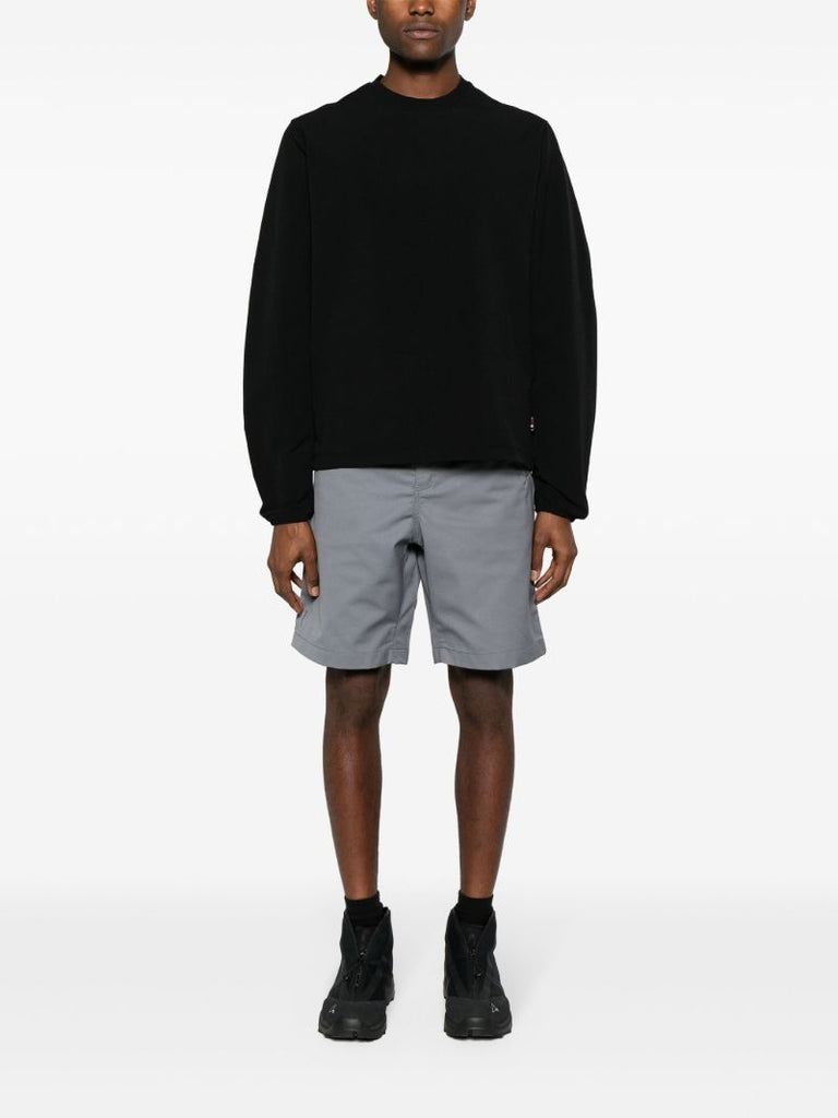 Grey Folded Belt Shorts