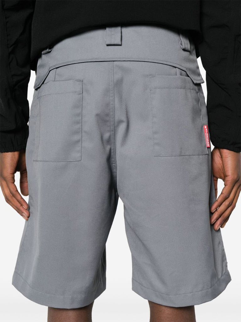 Grey Folded Belt Shorts