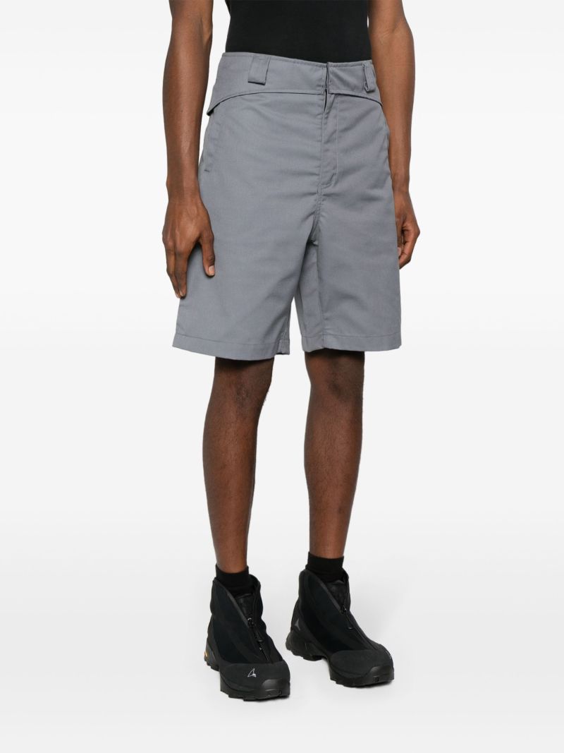 Grey Folded Belt Shorts