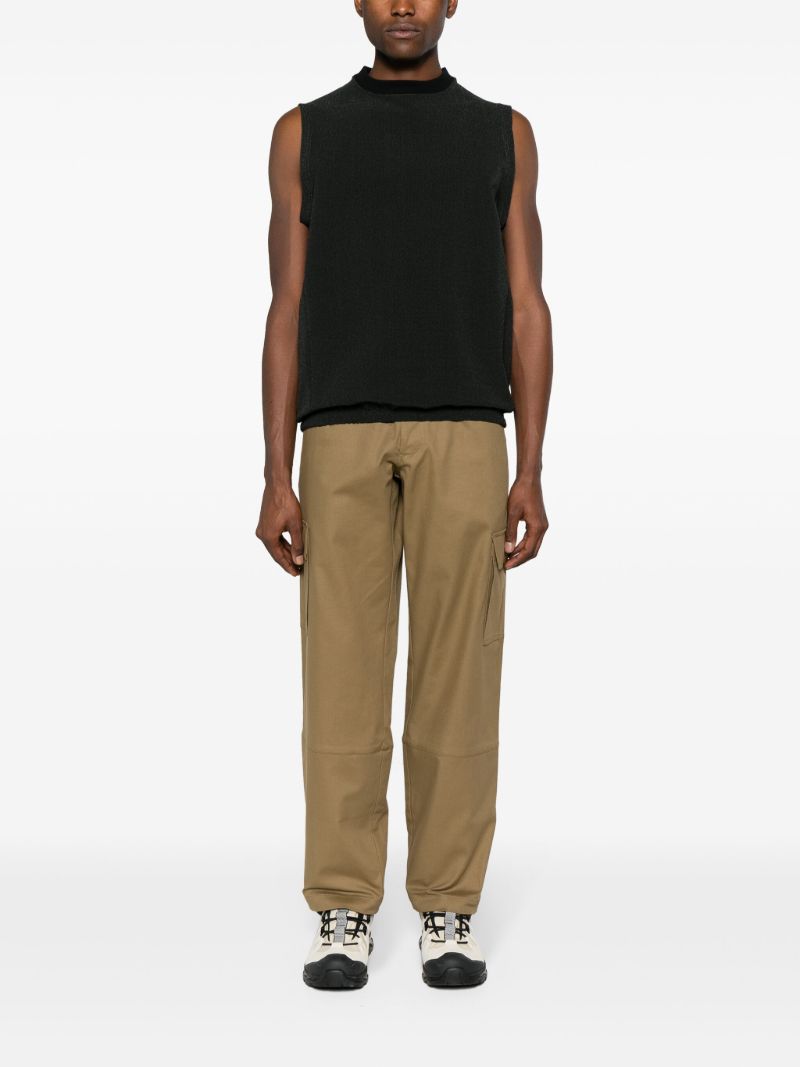 Neutral Shank Structured Cargo Pants